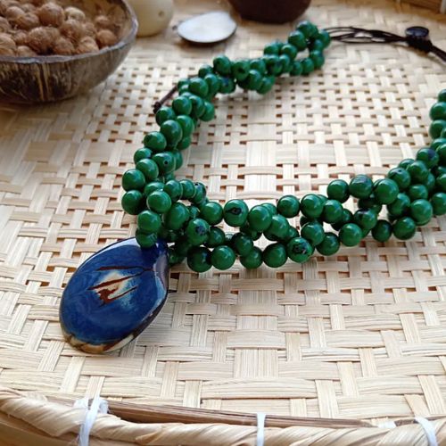 Biojoia - Colar Ybyrá em Açaí e Jarina (Marfim Vegetal)