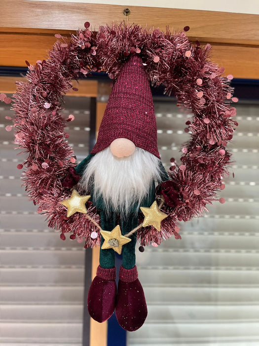 Coroa de Natal -  Gnomo Verde-Violeta