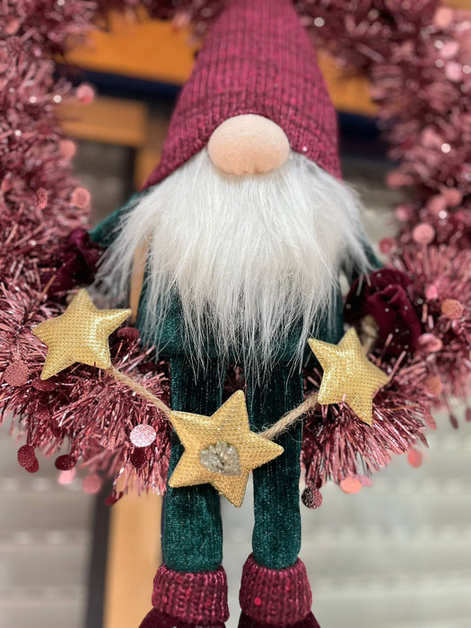 Coroa de Natal -  Gnomo Verde-Violeta